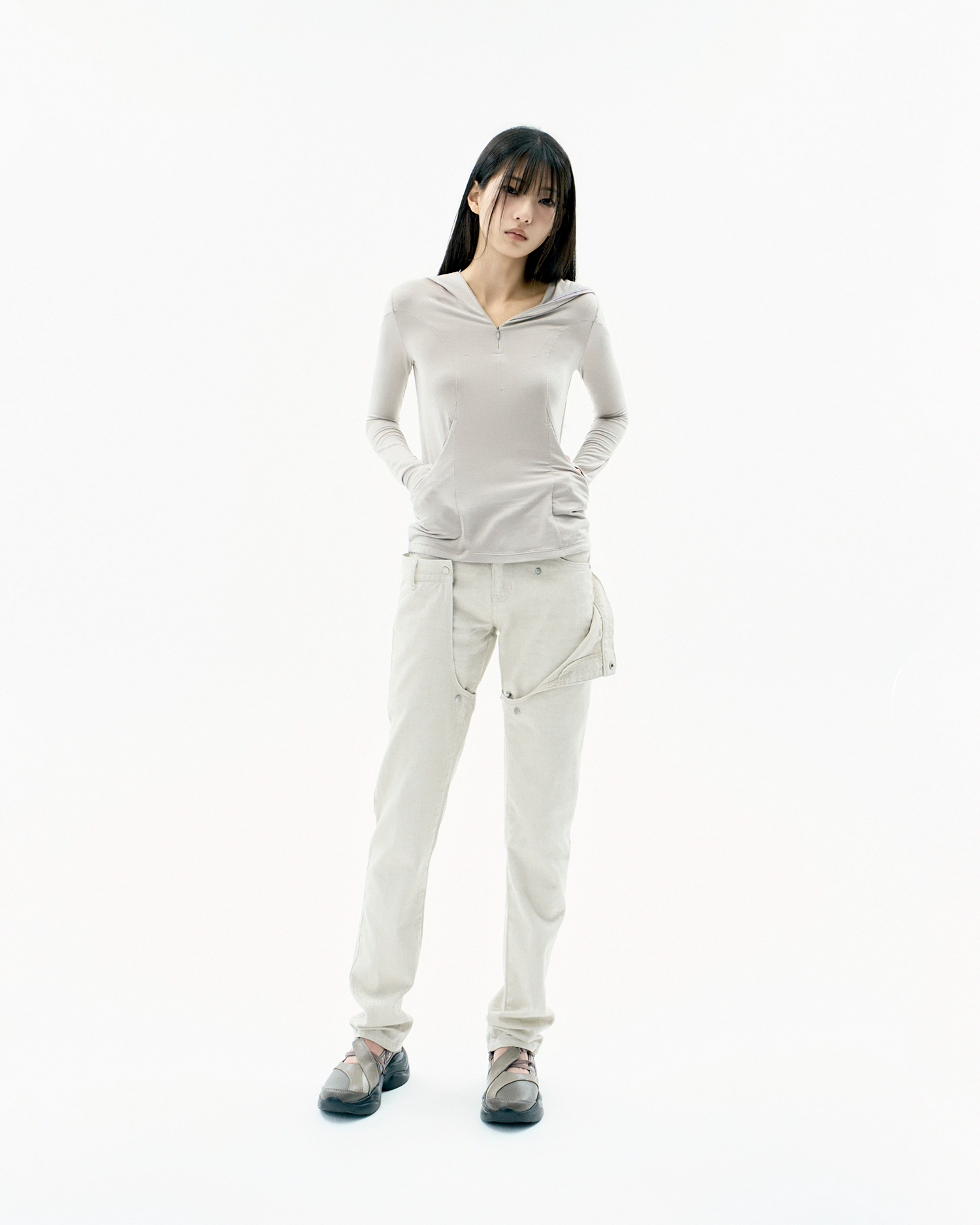 Half Full Zip Hoodie Warm Grey – OJOS – London UK | YUGU