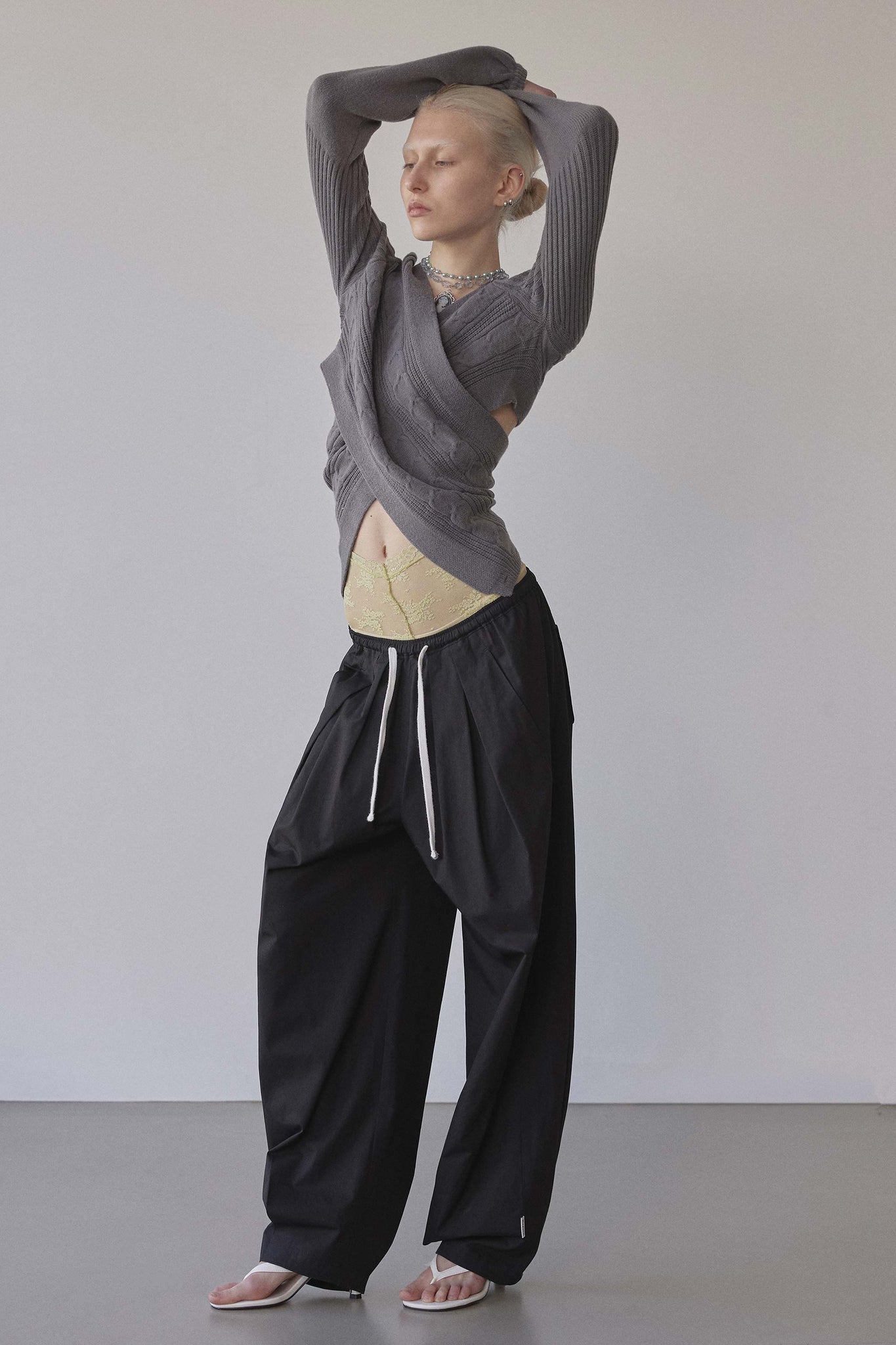Cable Wrap Shrug Charcoal – SCULPTOR – London UK | YUGU