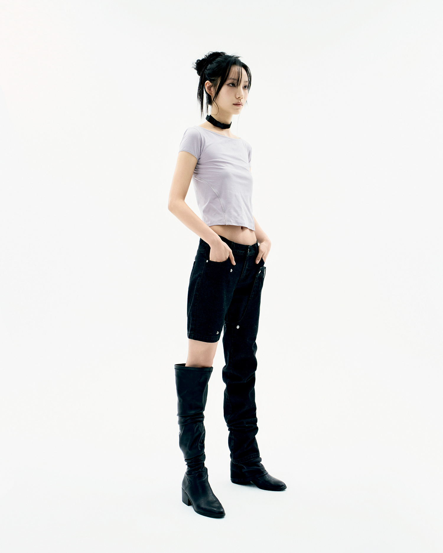Detachable Button Denim Black – OJOS – London UK | YUGU