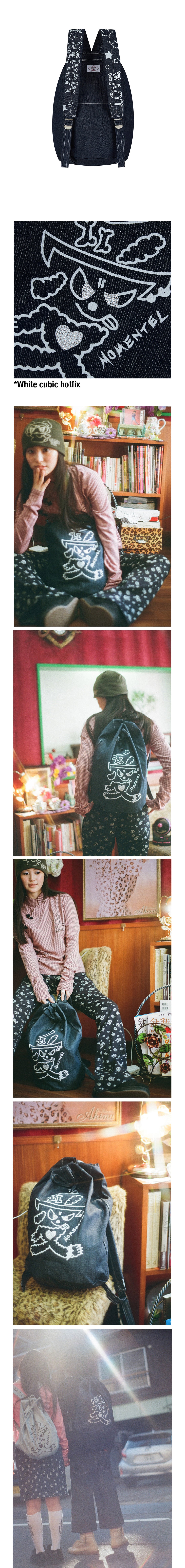 Hot Fix Love Denim Backpack Indigo Denim