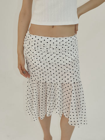 Mesh Shirring Skirt Dot White – ASURA – London UK | YUGU