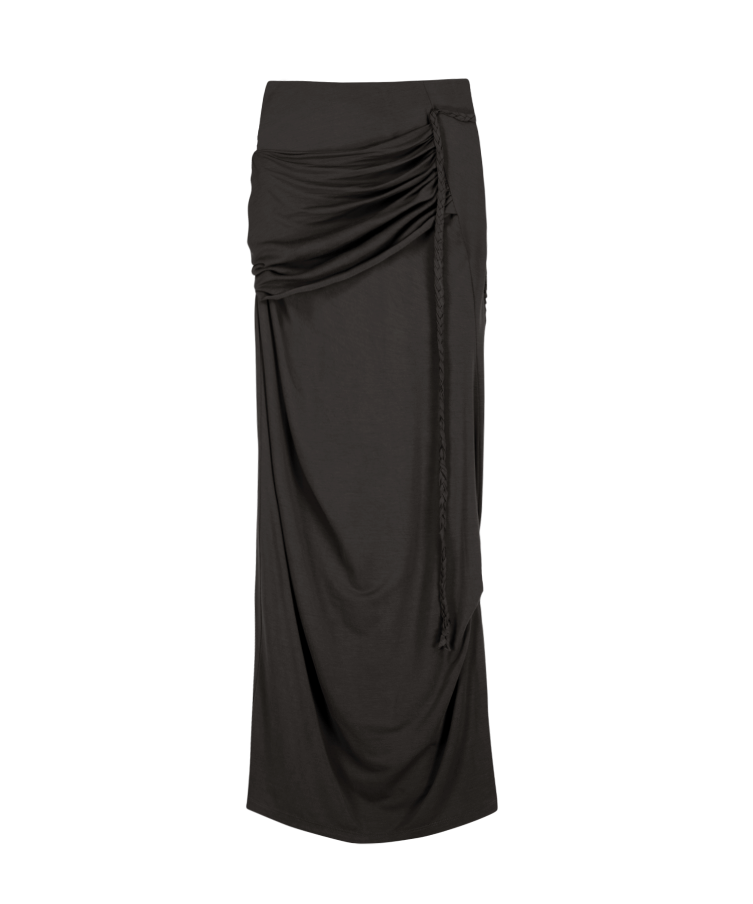 Layering Draped Maxi Skirt Charcoal – OJOS – London UK | YUGU