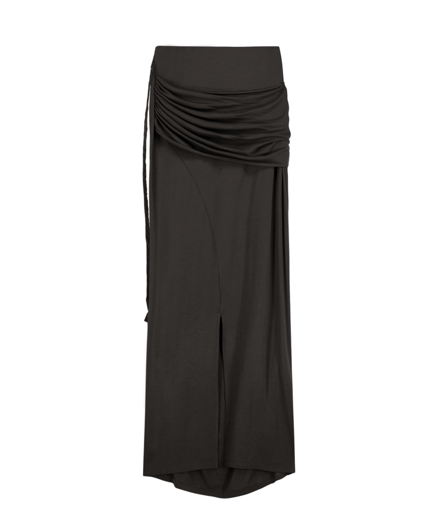 Layering Draped Maxi Skirt Charcoal – OJOS – London UK | YUGU