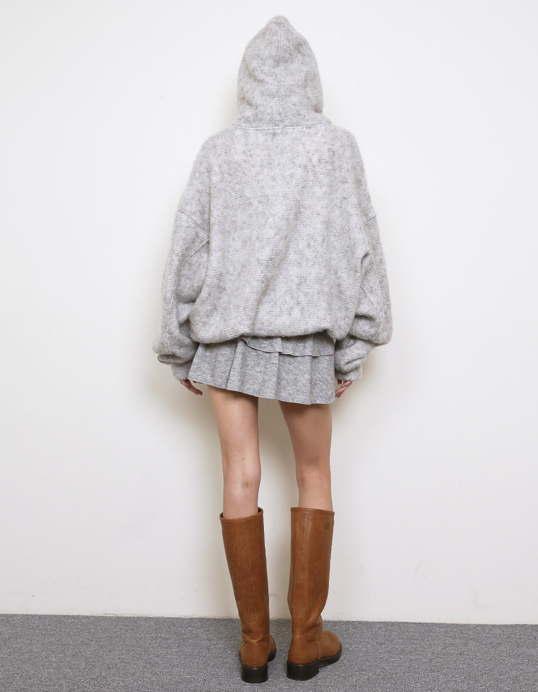 Fluffy Argyle Studded Hoodie Grey – POLYSOOEM – London UK | YUGU