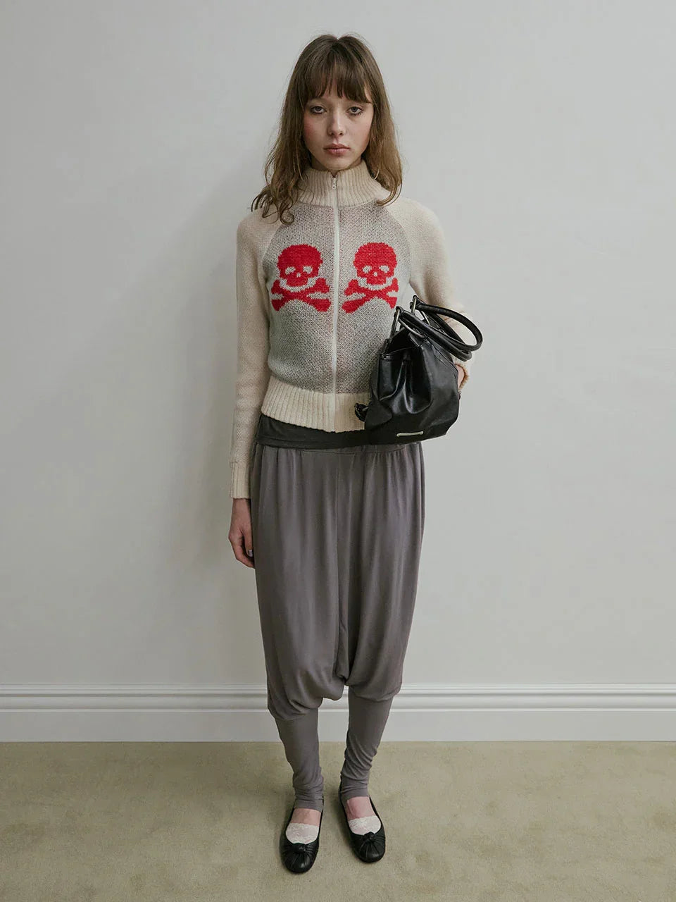 Skull Zip Up Jumper [Ivory] – SCULPTOR – London UK | YUGU