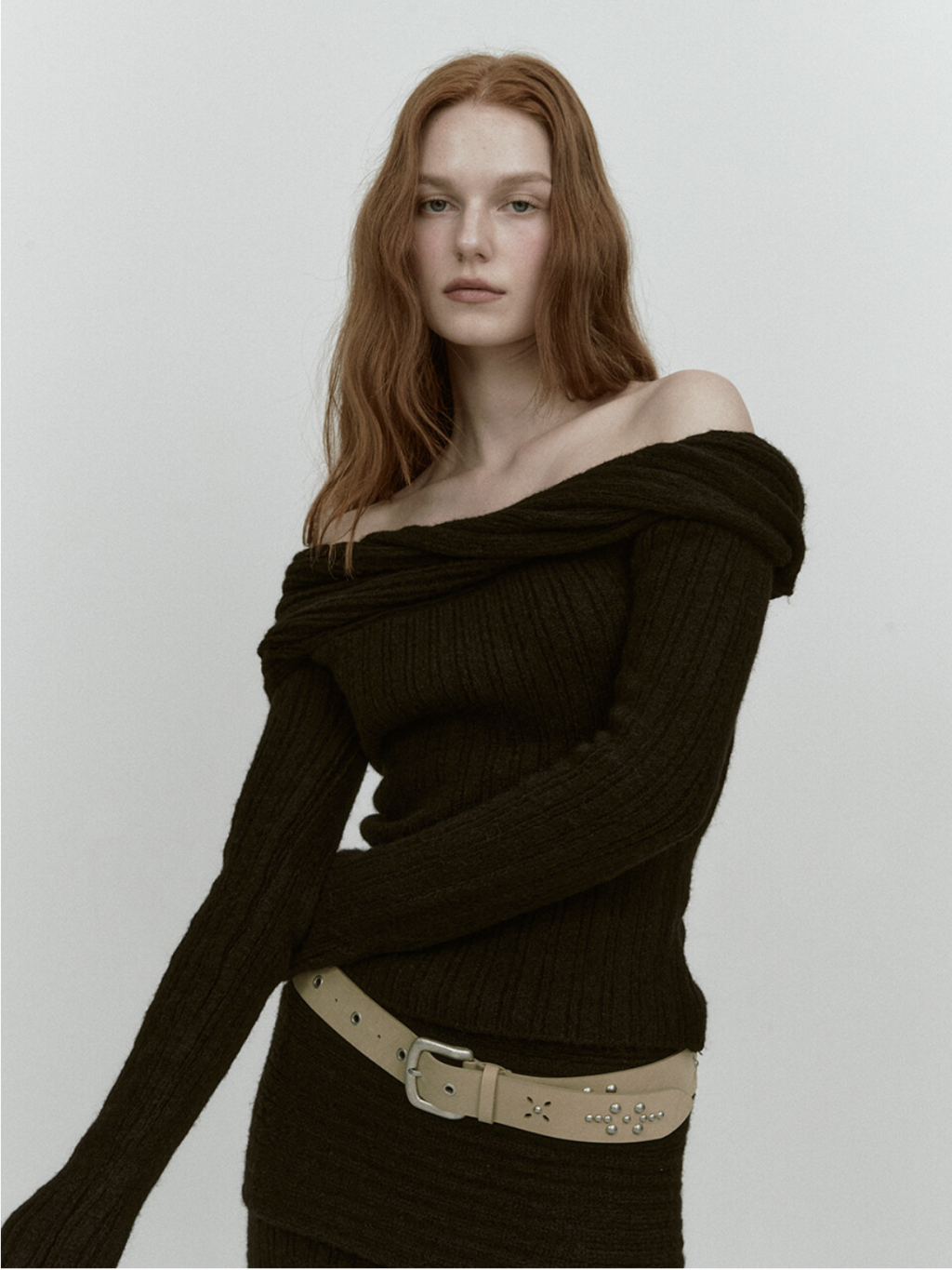 Reverse Off Shoulder Knit