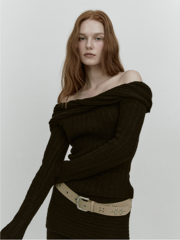 Reverse Off Shoulder Knit