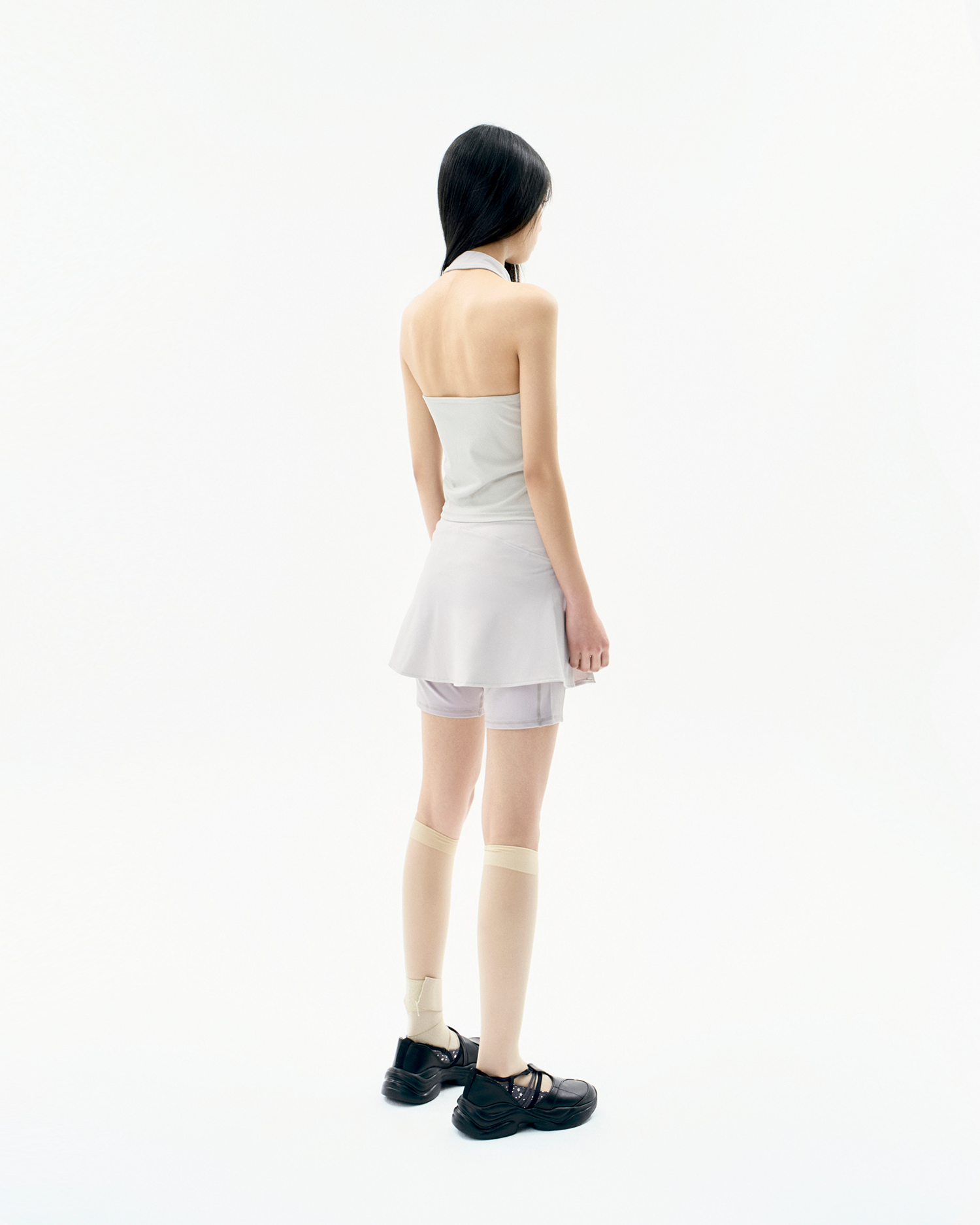 Button Slit Skirt Shorts Warm Grey – OJOS – London UK | YUGU