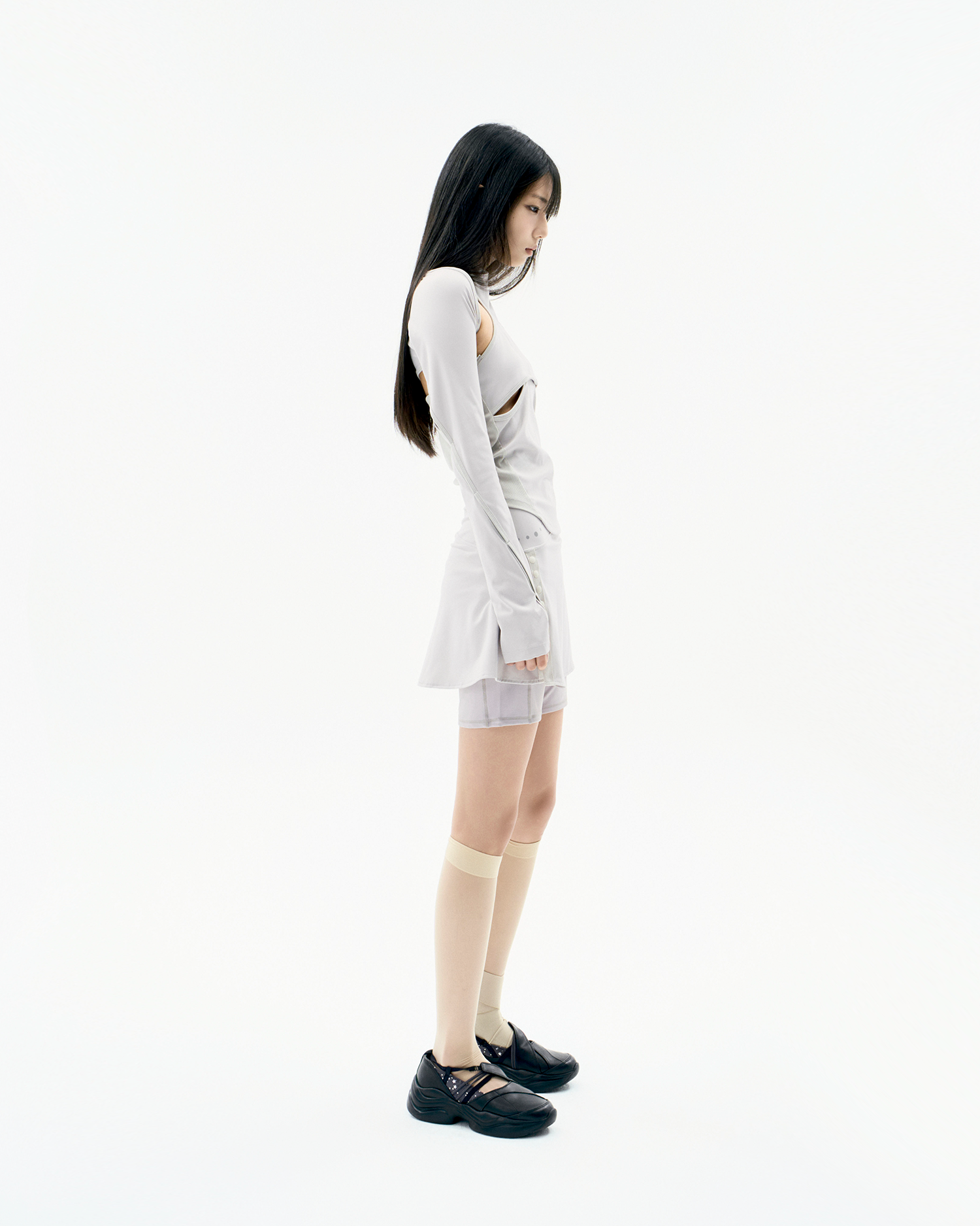 Button Slit Skirt Shorts Warm Grey – OJOS – London UK | YUGU