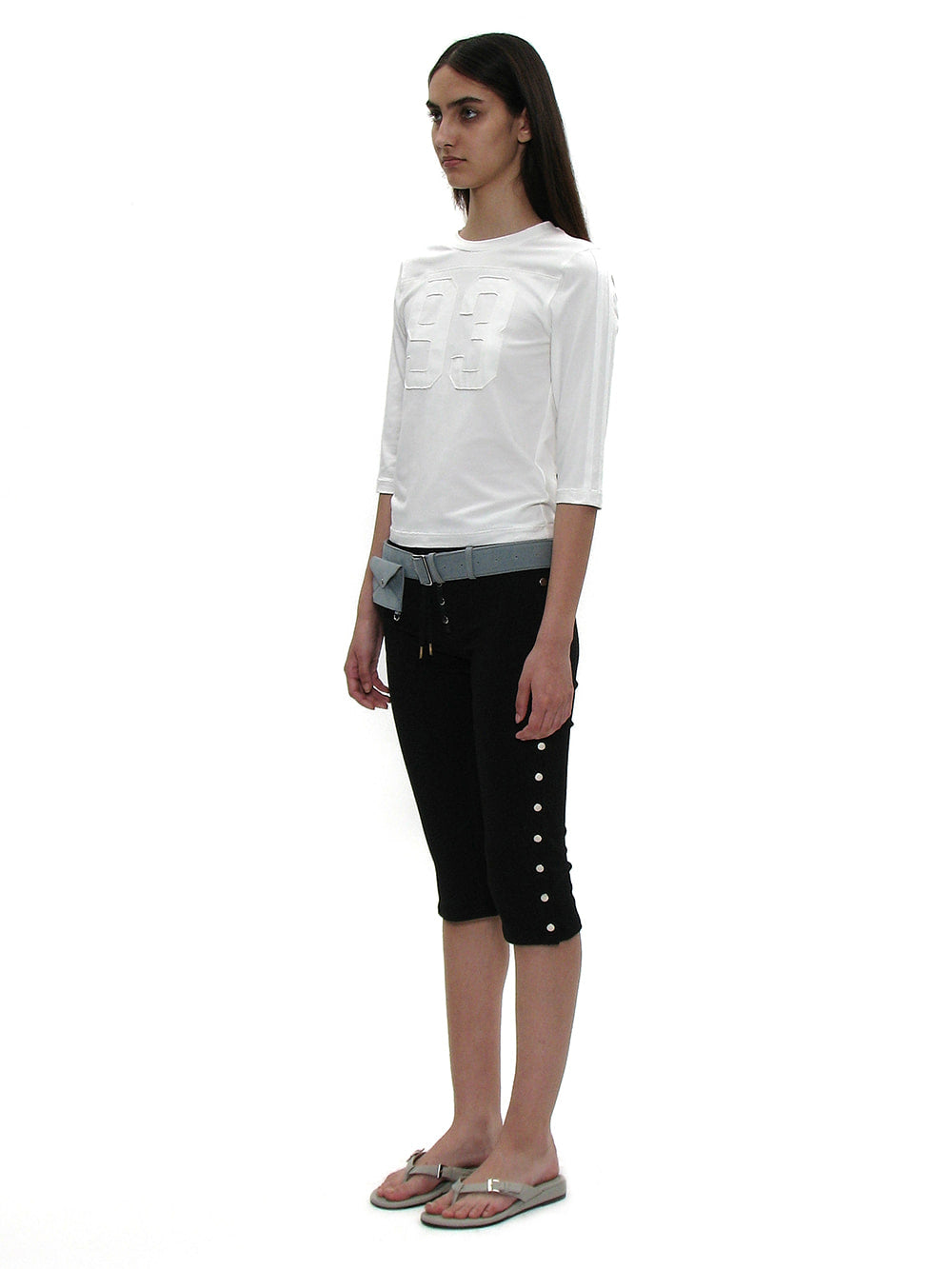 R93 Applique Three - Quarter Sleeve Tee White – PARTIMENTO WOMEN – London UK | YUGU