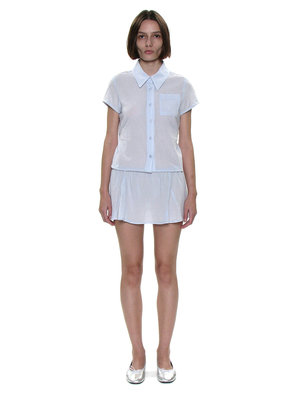 PWC Cotton Lace Trim Gored Mini Skirt Sky – PARTIMENTO WOMEN – London UK | YUGU