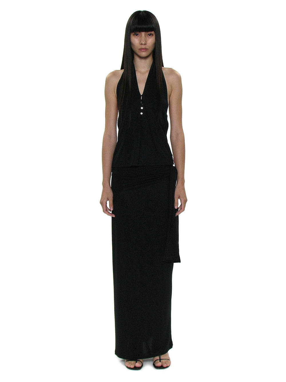 PWC Button-Up Jersey Halter Neck Top Black – PARTIMENTO WOMEN – London UK | YUGU