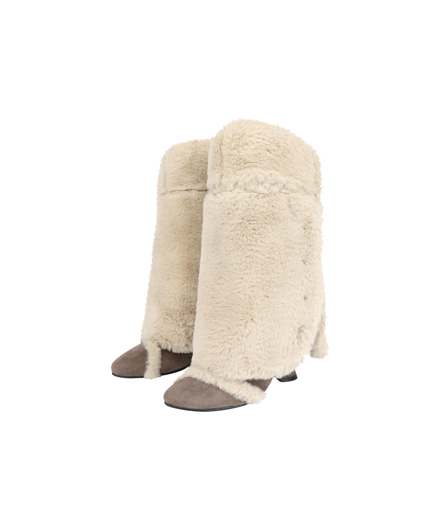 Asym Shearling Wedge Boots Brown – OJOS – London UK | YUGU