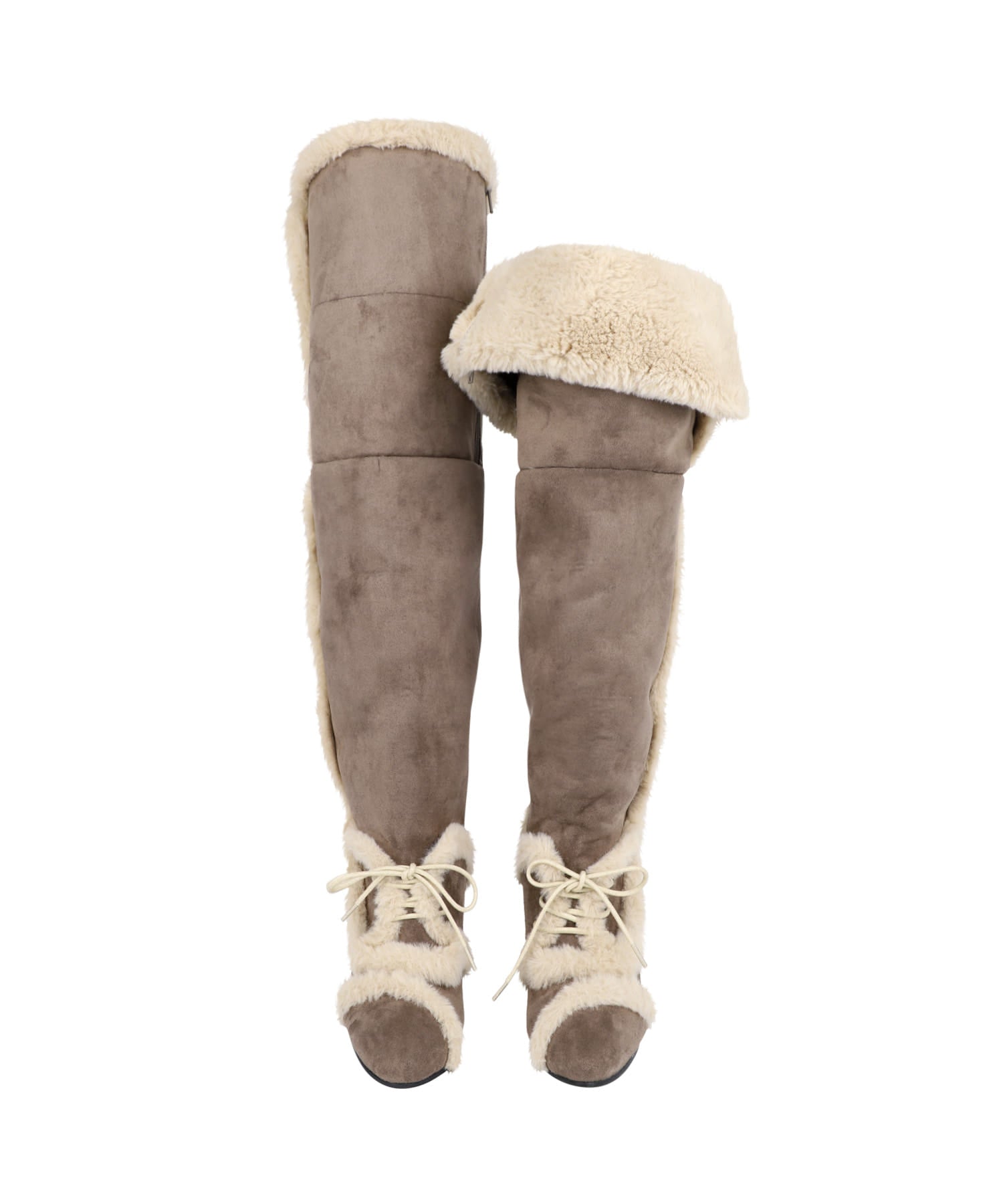 Asym Shearling Wedge Boots Brown – OJOS – London UK | YUGU