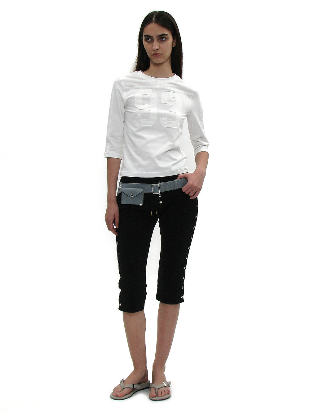 R93 Applique Three - Quarter Sleeve Tee White – PARTIMENTO WOMEN – London UK | YUGU