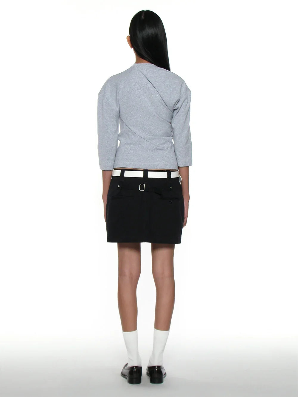 Twist 3/4 Sleeve Top [Light Grey] – PARTIMENTO WOMEN – London UK | YUGU