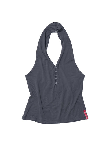 PWC Button-Up Jersey Halter Neck Top Charcoal – PARTIMENTO WOMEN – London UK | YUGU