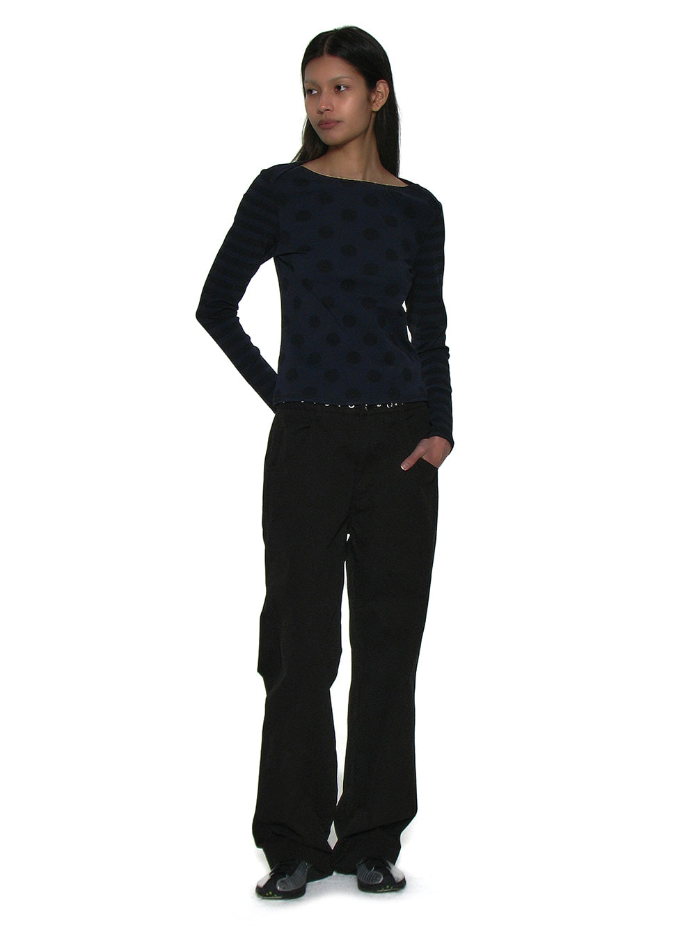 Dot Stripe Long Sleeve Navy – PARTIMENTO WOMEN – London UK | YUGU