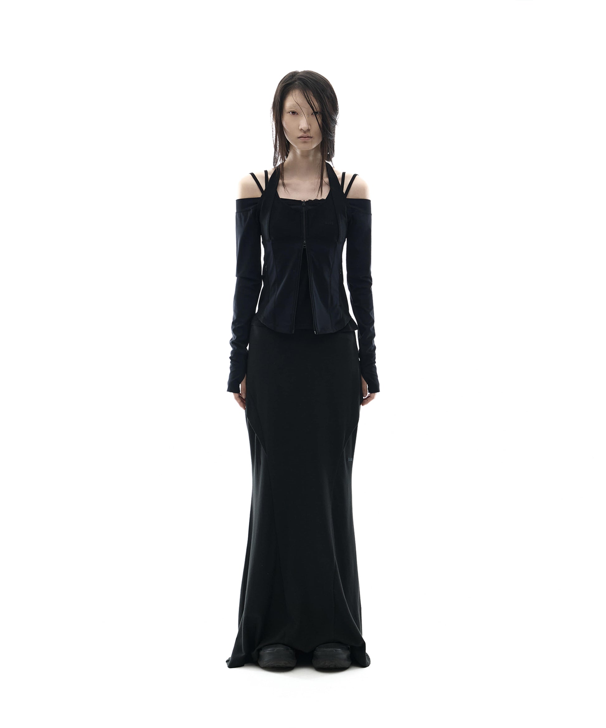 Off Shoulder Halter Zip up [Black] – OJOS – London UK | YUGU