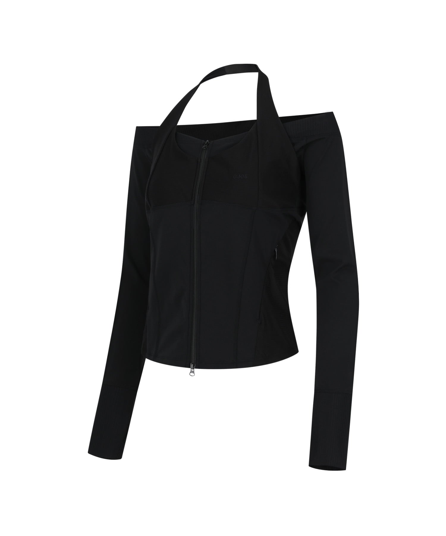 Off Shoulder Halter Zip up [Black] – OJOS – London UK | YUGU