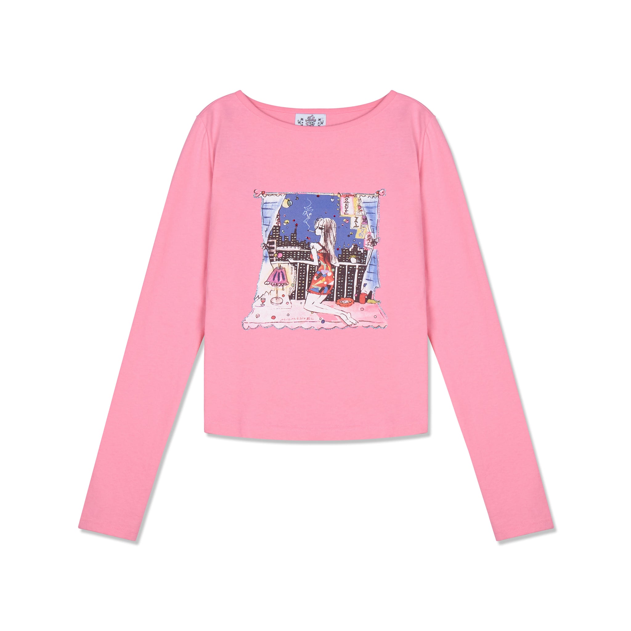 Love City Boat Neck T-shirt Pink – MOMENTEL – London UK | YUGU