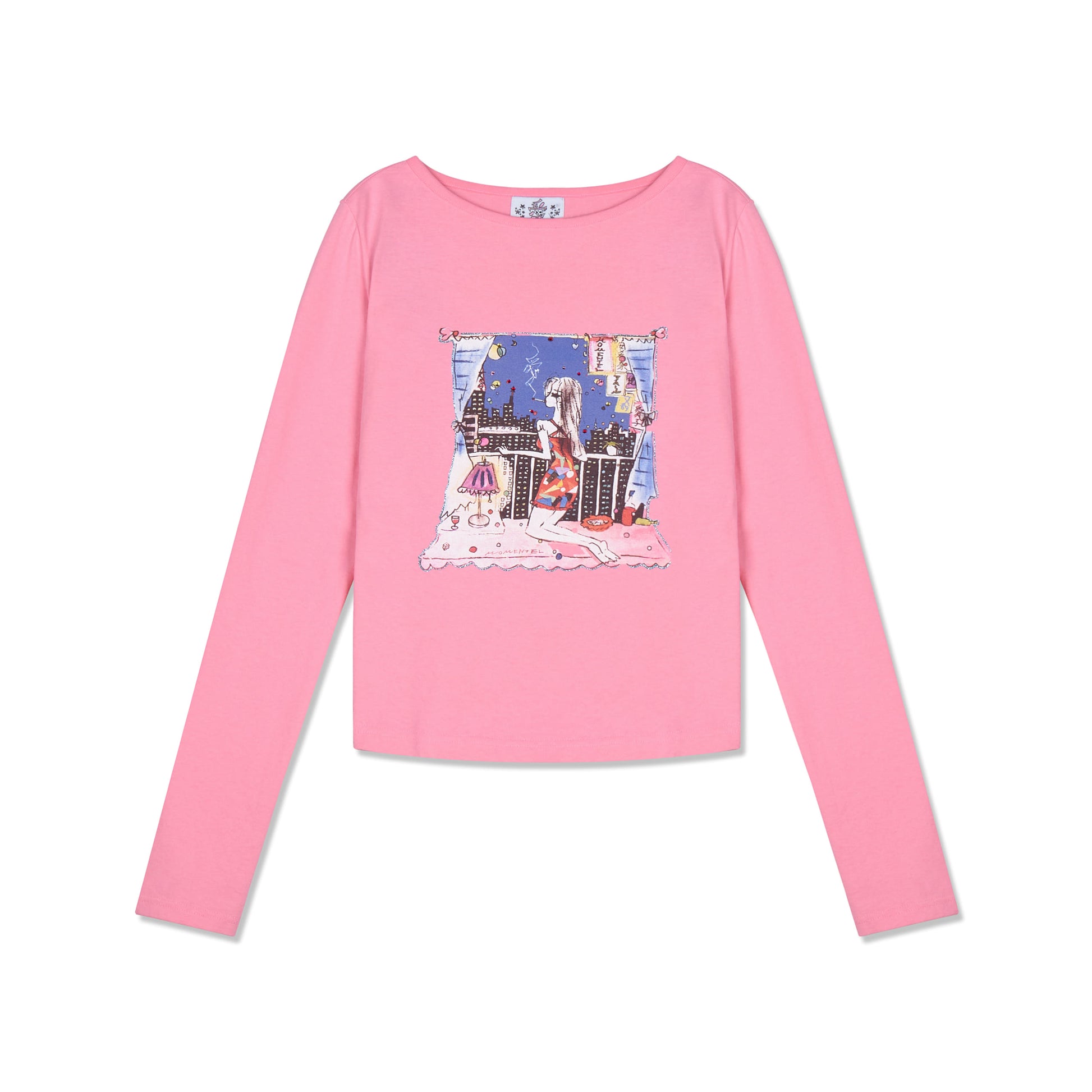Love City Boat Neck T-shirt Pink – MOMENTEL – London UK | YUGU