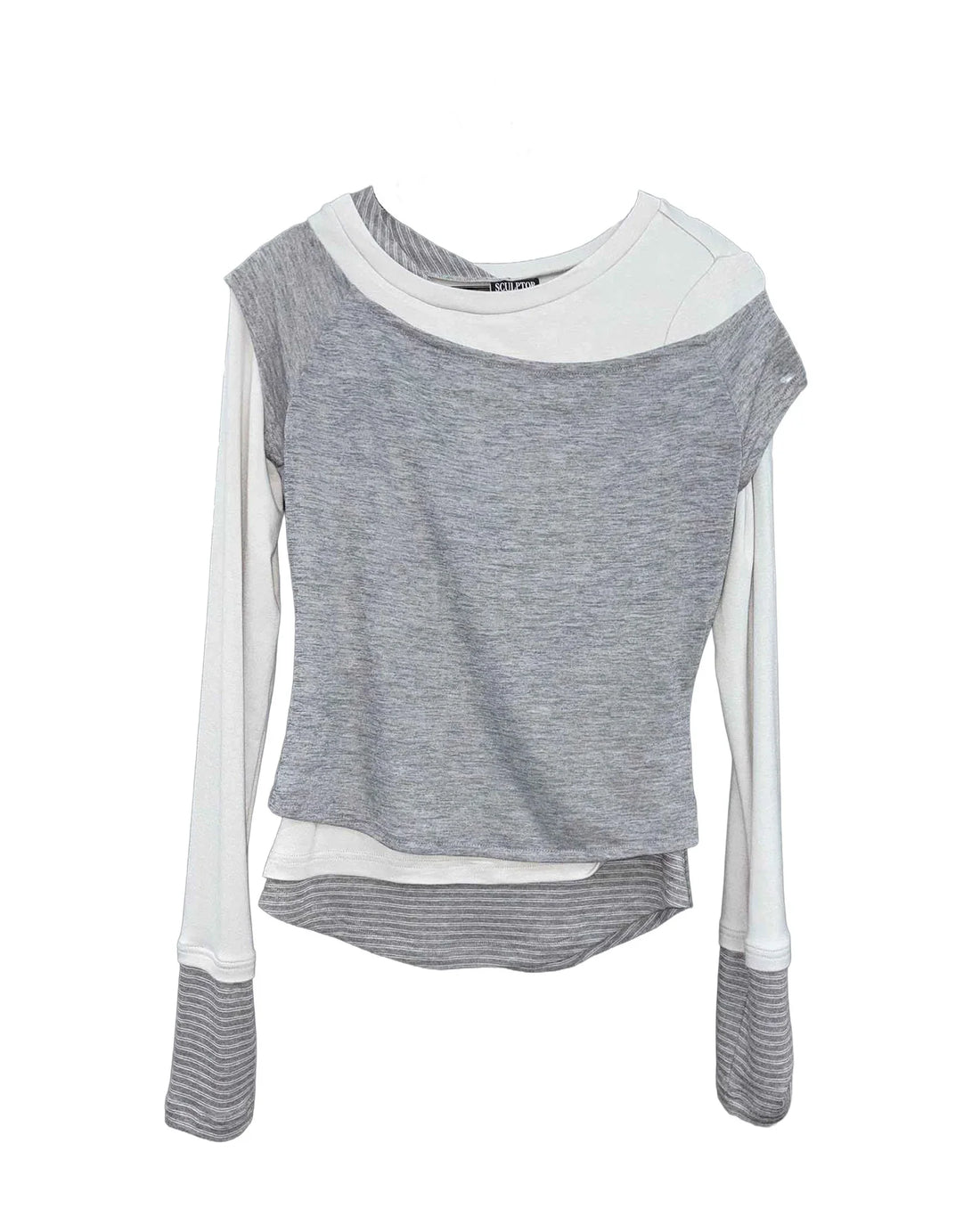 Lazy Layered Tee [Melange Grey] – SCULPTOR – London UK | YUGU