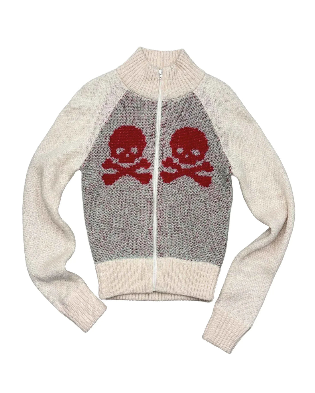 Skull Zip Up Jumper [Ivory] – SCULPTOR – London UK | YUGU